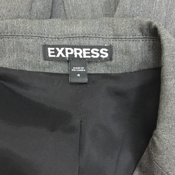 Express Dark Gray One Button Blazer Sz 4 - Picture 3 of 4